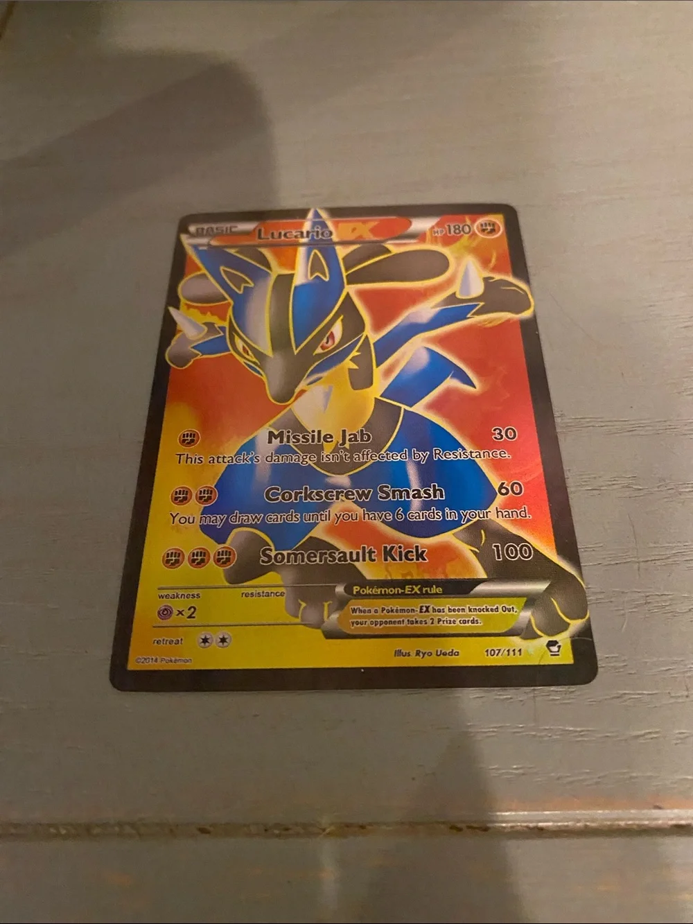 Lucario EX Full Art 107/111 XY - Furious Fists Holo NM 2014